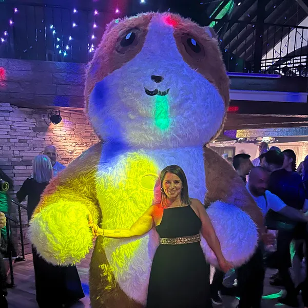 Botarga con luces LED en fiesta nocturna